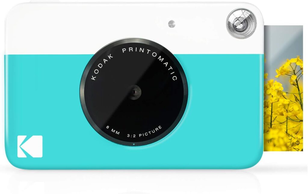 Kodak Printomatic Instant Camera (Blue) Basic Bundle + Zink Paper (20 Sheets) + Deluxe Case