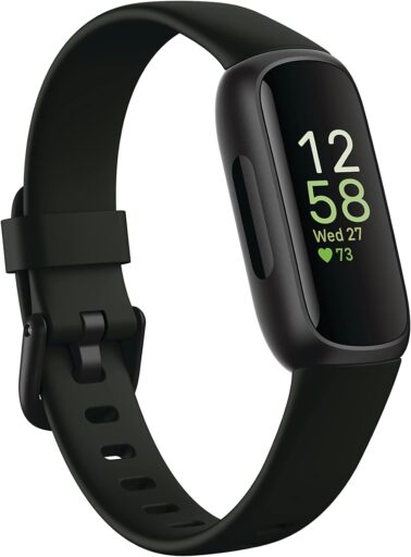 Fitbit Inspire 3 Health  Fitness Tracker with Stress Management, Workout Intensity, Sleep Tracking, 24/7 Heart Rate and more, Midnight Zen/Black One Size (S  L Bands Included)
